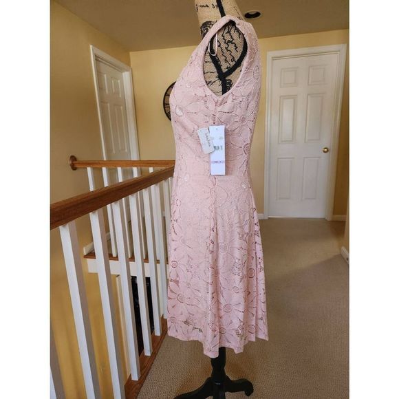 NWT, Chetta B, Pink Lace Dress, Size 6 - Picture 4 of 12